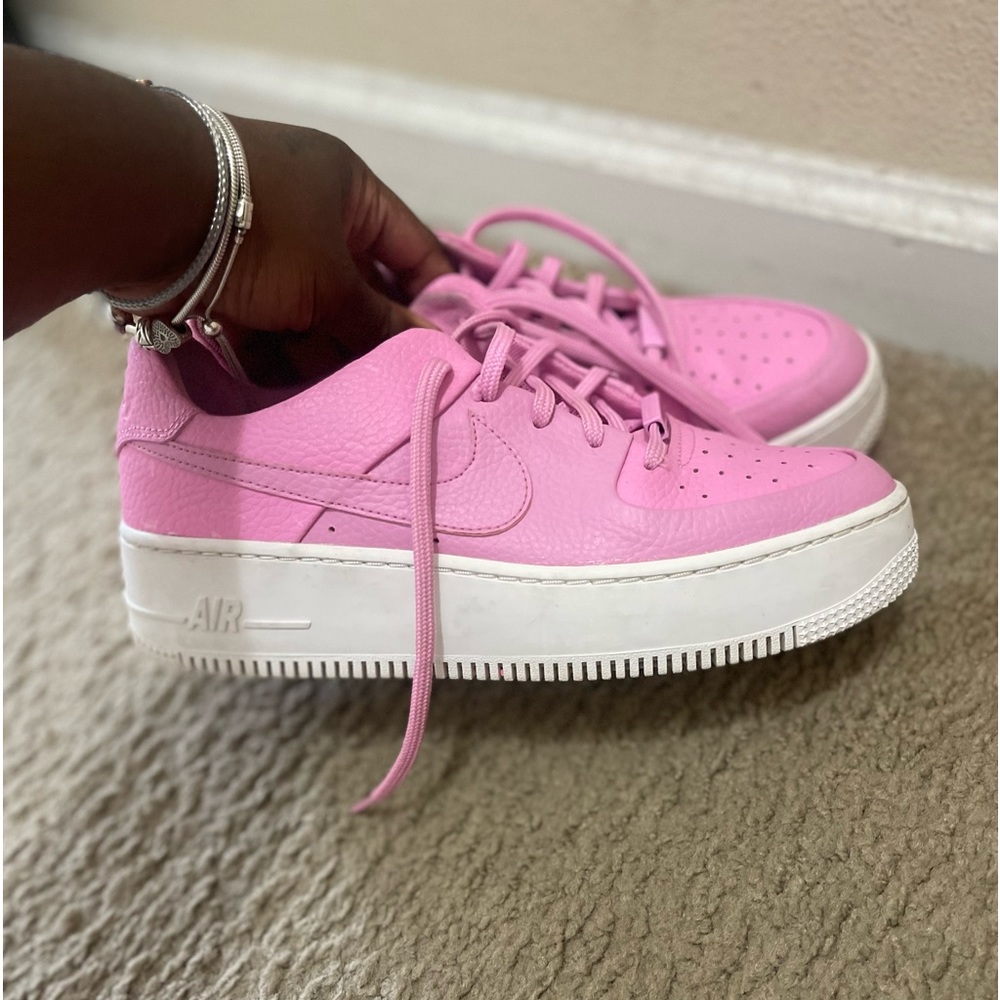 Super cute BARBIE PINK platform air force 1s